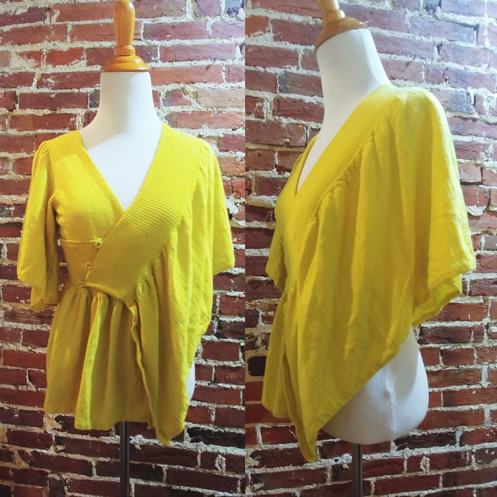 Anthropologie Moth Asymmetrical Ruffle Cardigan